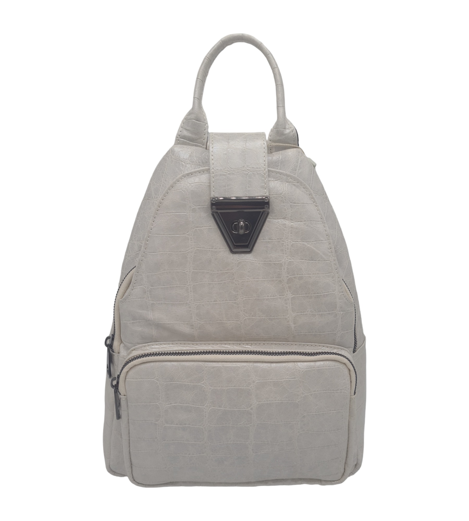 Rucsac dama piele naturala R130 gri deschis