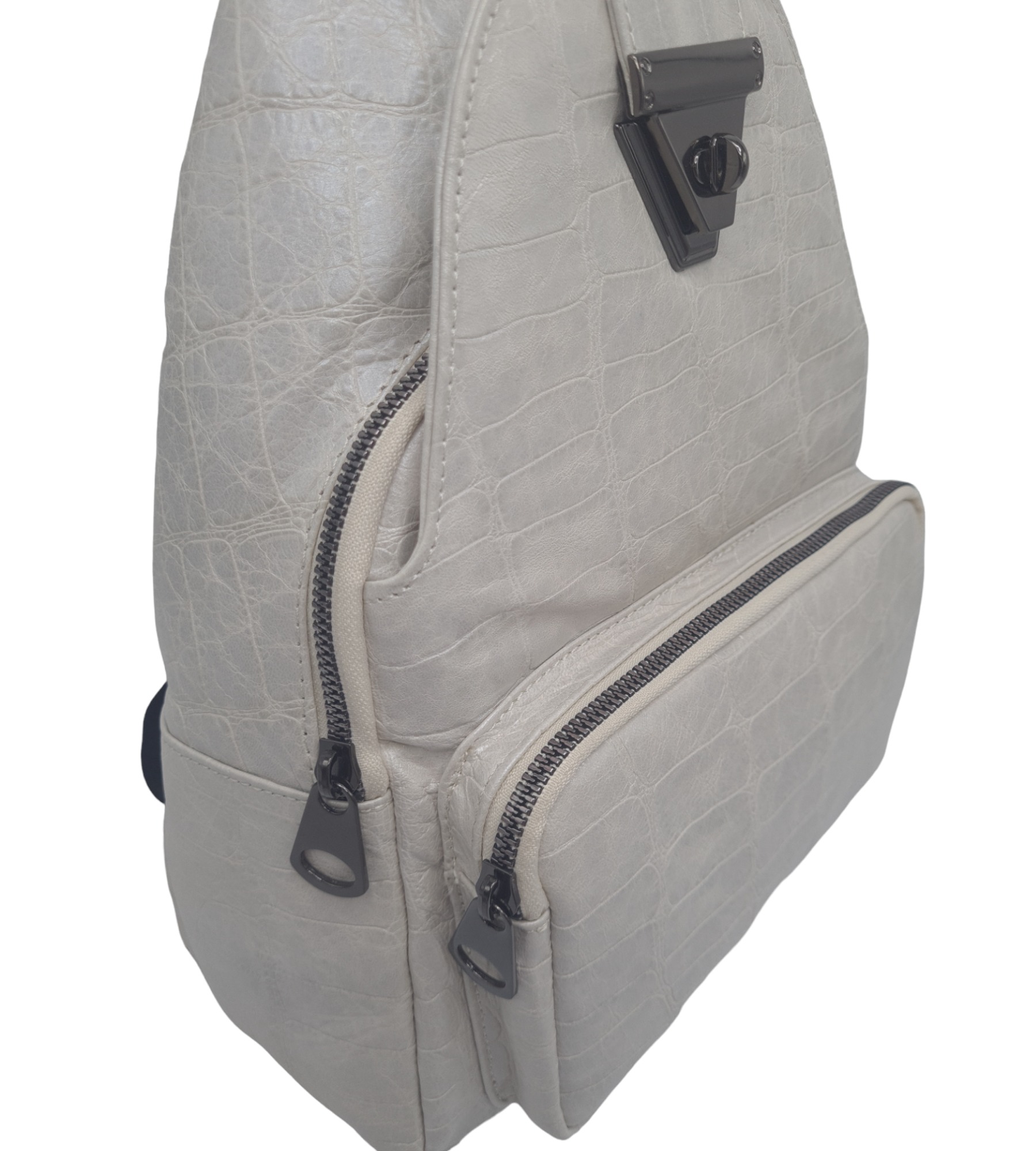 Rucsac dama piele naturala R130 gri deschis