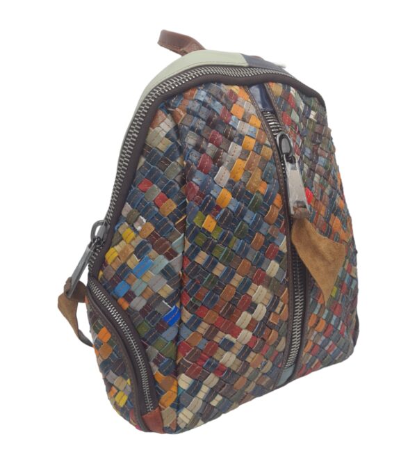 Rucsac dama piele naturala multicolor Jasmine 6822