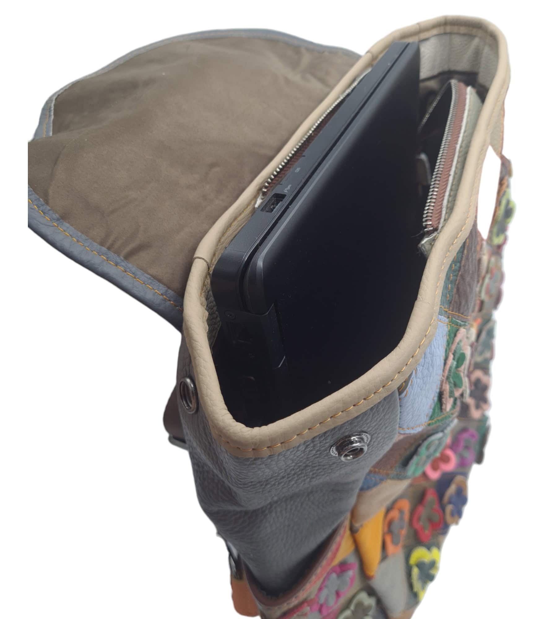 Rucsac Dama Jasmine 6822, Piele Naturala, Multicolor