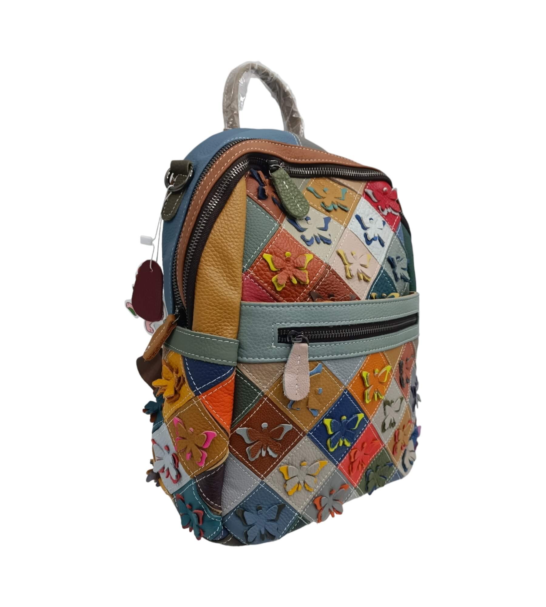 Rucsac Dama Piele Naturala Multicolor Jasmine