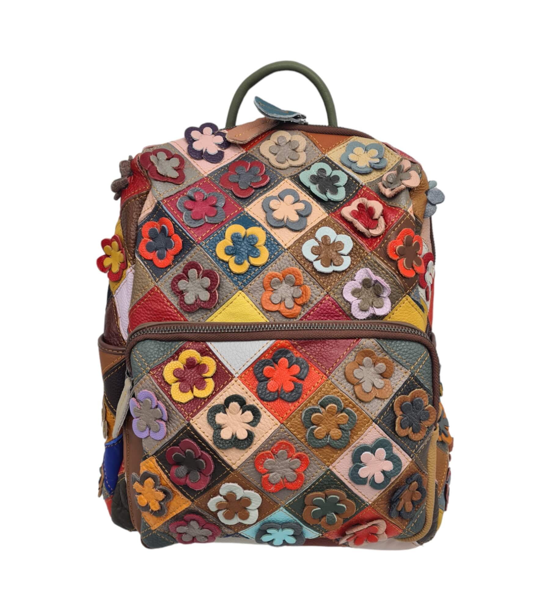 Rucsac Dama Multicolor Piele Naturala Jasmine