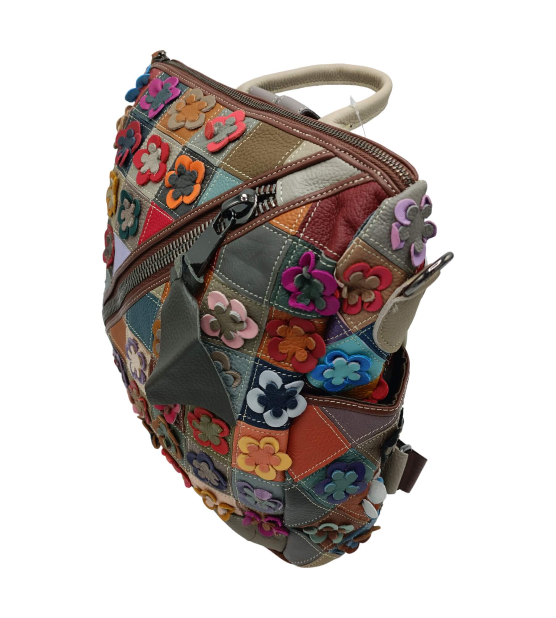 Rucsac Dama Multicolor Piele Naturala Jasmine