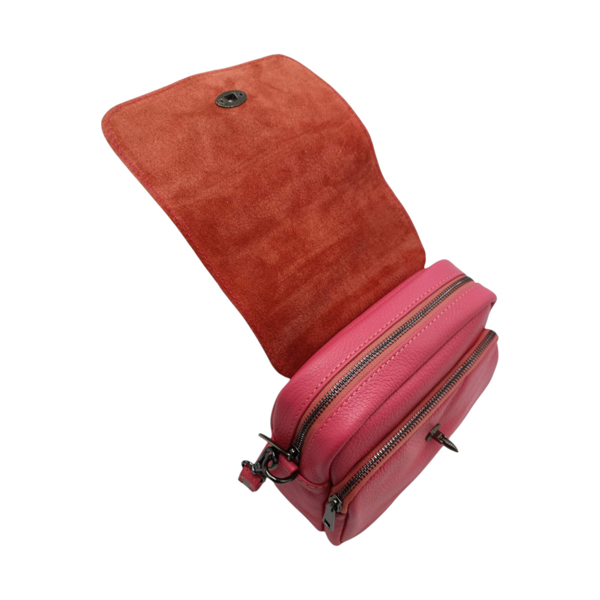 Geanta Belle Monique MP135, Piele Naturala Italia, culoare Rosu