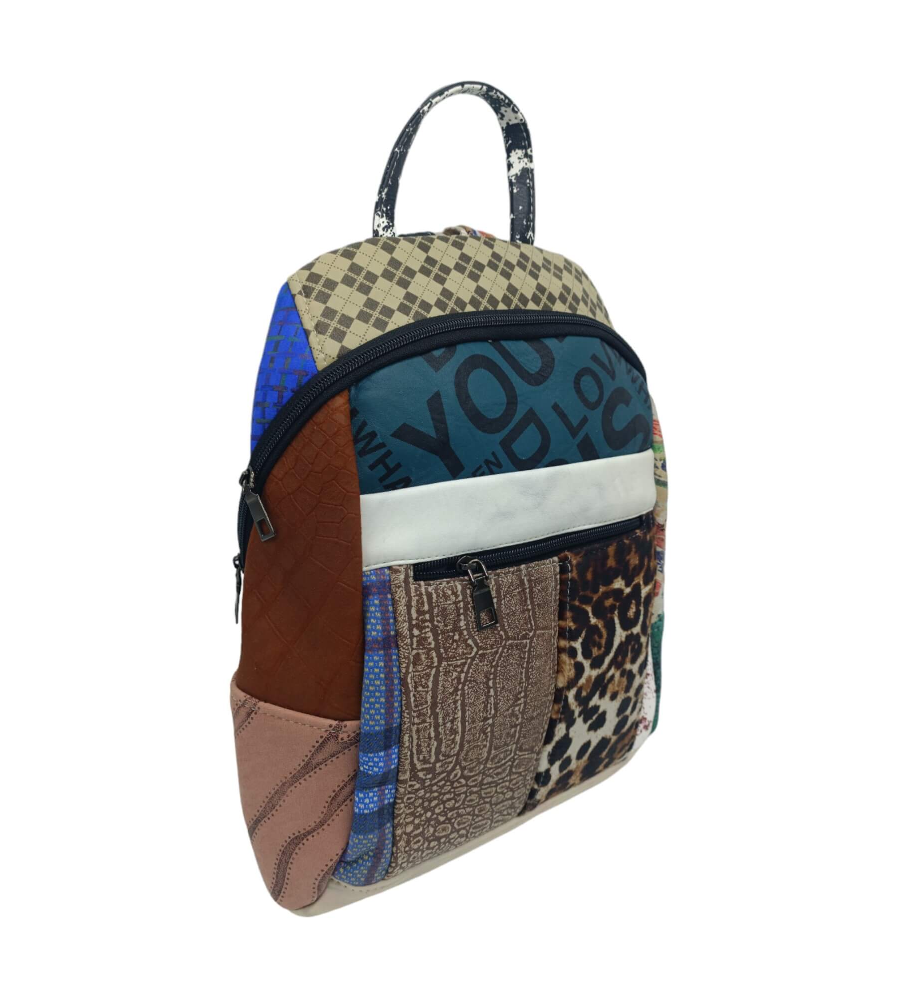 Rucsac dama, piele naturala, multicolor R95-30-