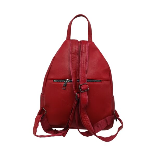 Rucsac damă Eveline Passion Red, piele naturală R85-R2, piele naturală