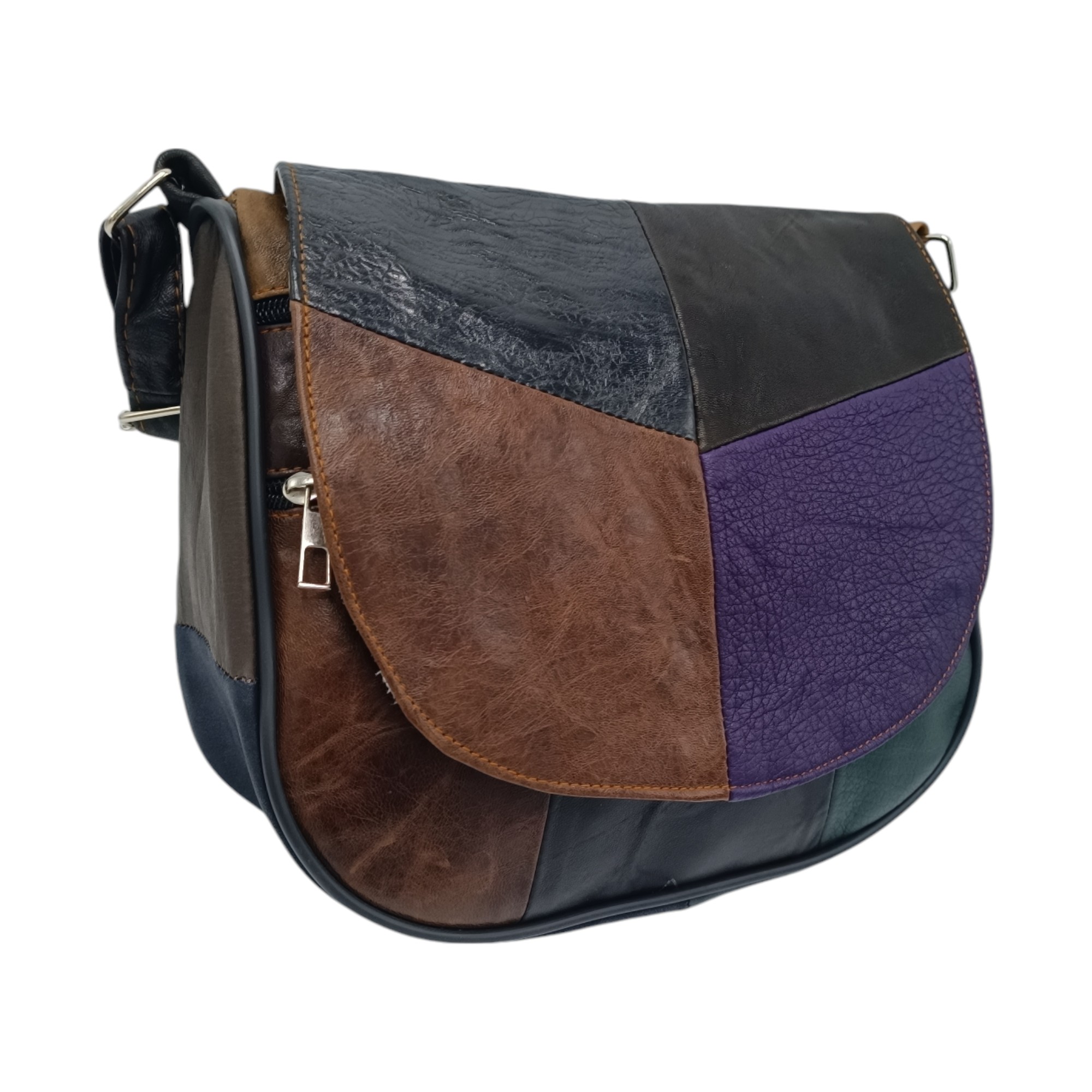 Geanta dama, piele naturala, multicolor R46-11- (2) Geanta dama, piele naturala, multicolor,crossbody