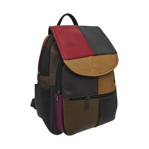 Rucsac dama, piele naturala, multicolor creeat pentru tinute office sau casual