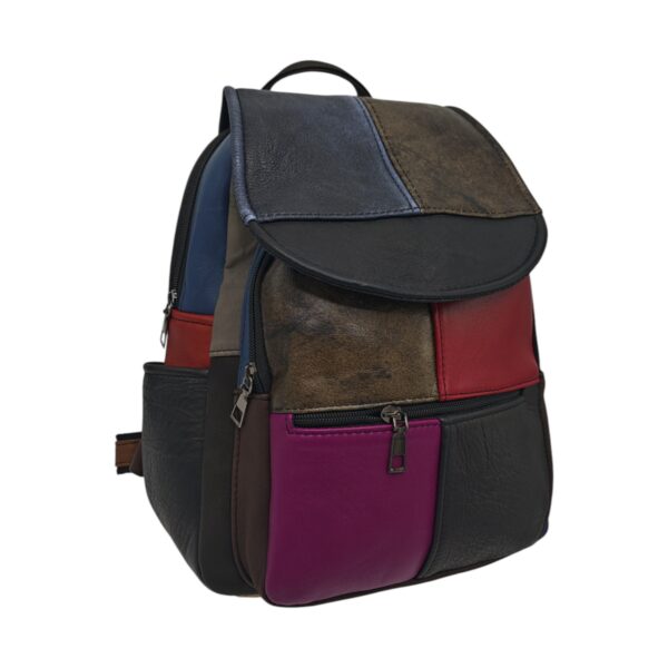 Rucsac dama, piele naturala, multicolor creeat pentru tinute office sau casual