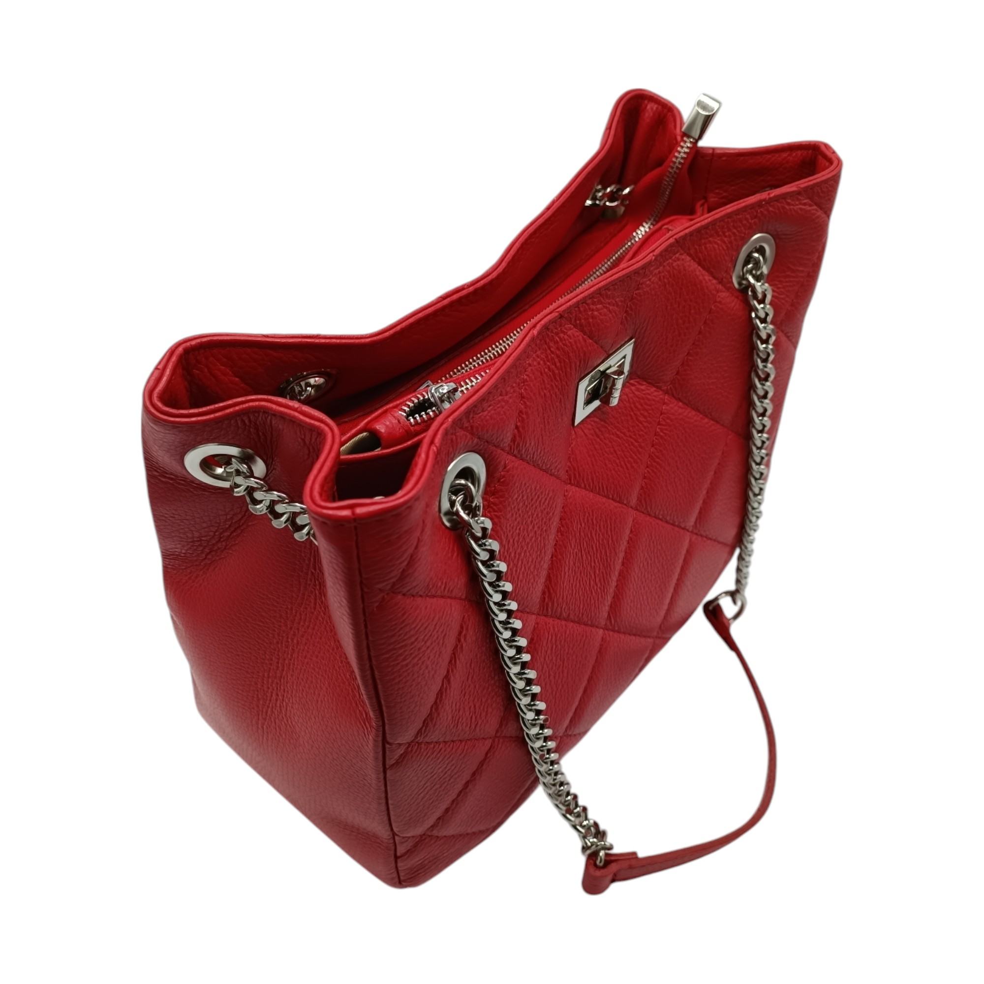 Geantă Belle Monique JQ34-Rosu- (14) Geanta Belle Monique JQ34, Piele Naturala Italia, culoare Rosu