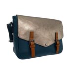 Geantă dama, crossbody-piele naturala, Belle Monique ED26-Teal-