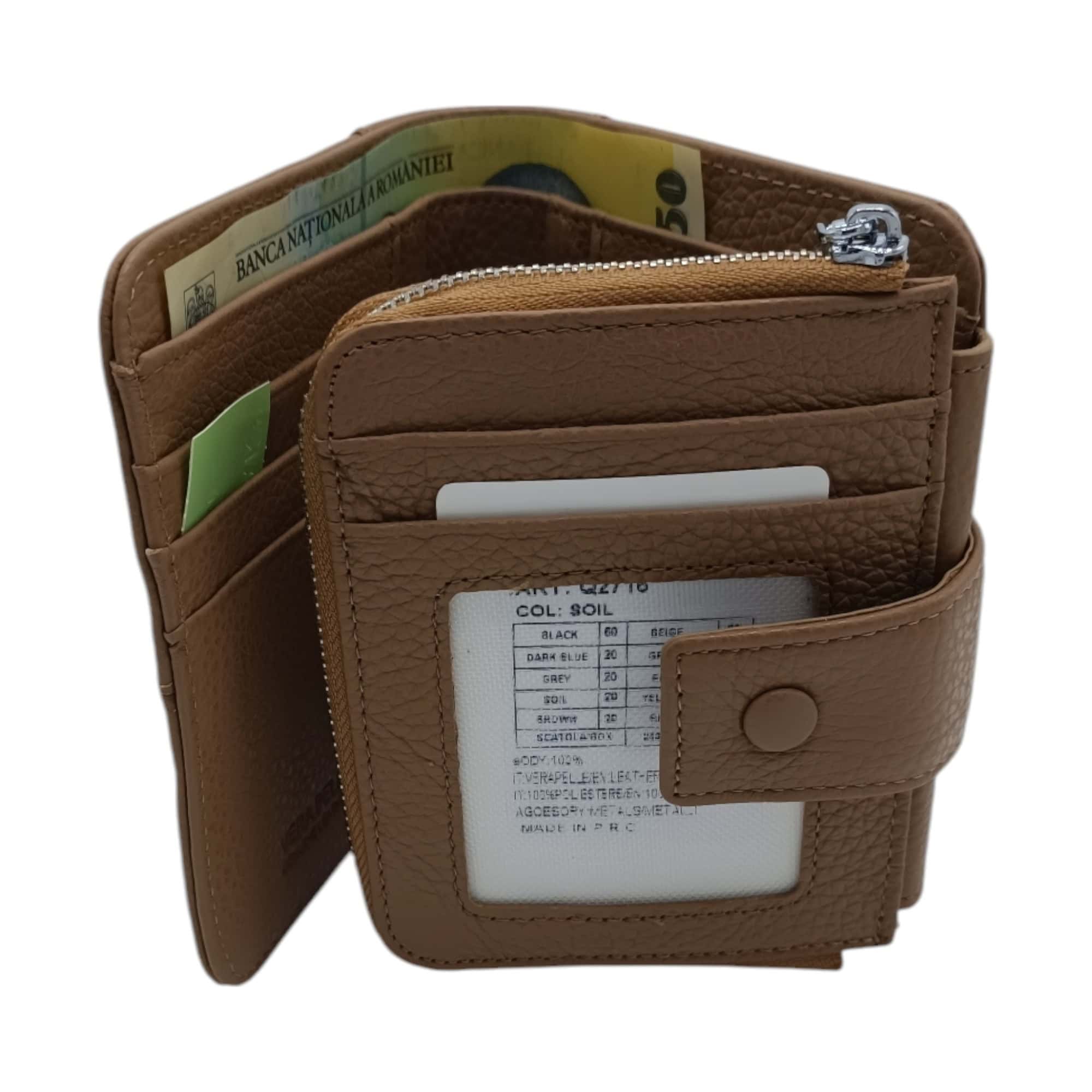 Portofel Belle Monique Allure Q2716, piele naturala, diferite culori