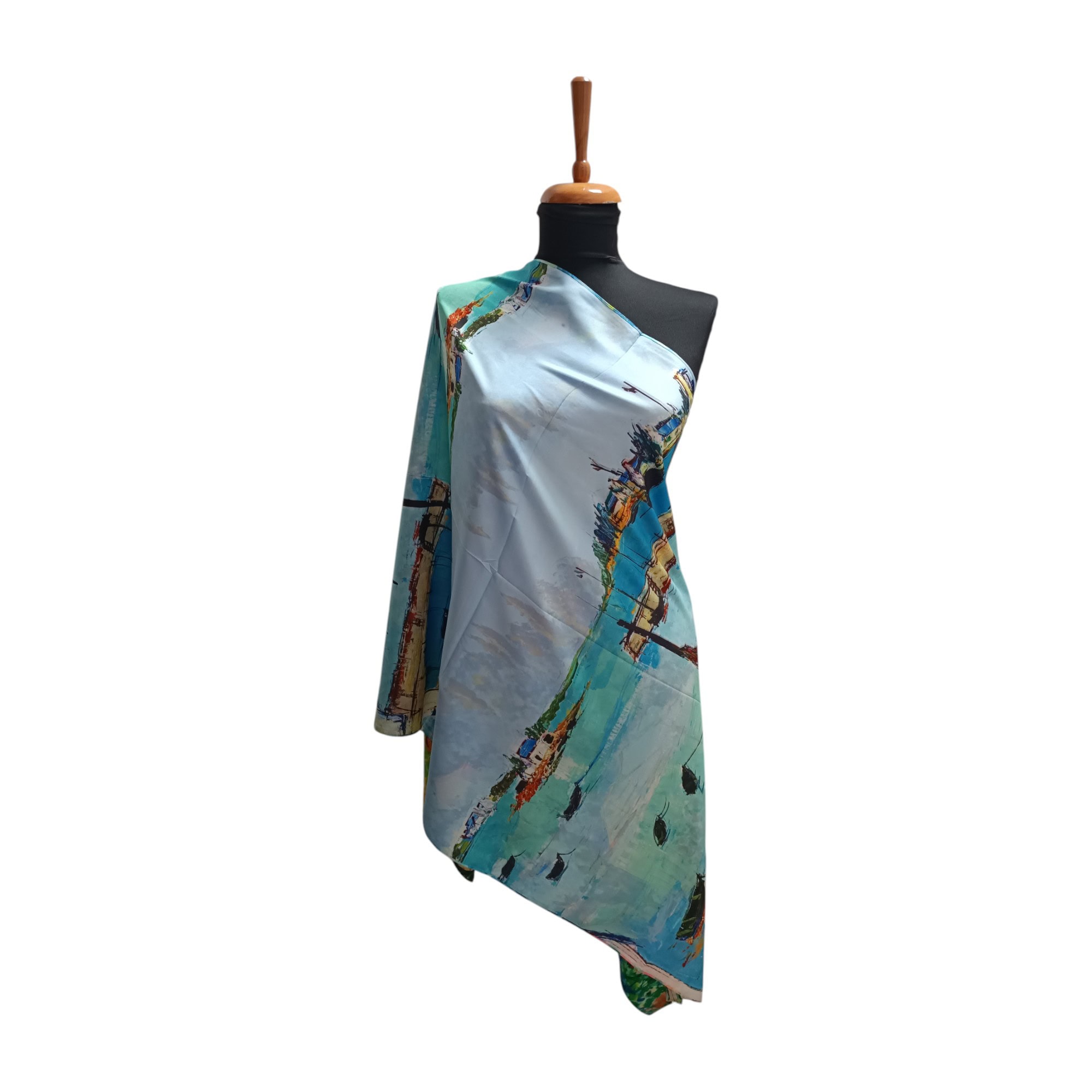 Eșarfă Artis 8101 - Peisaje Picturale, 50% Mătase & 50% Vîscoză, dimensiune 180x68cm, diferite modele