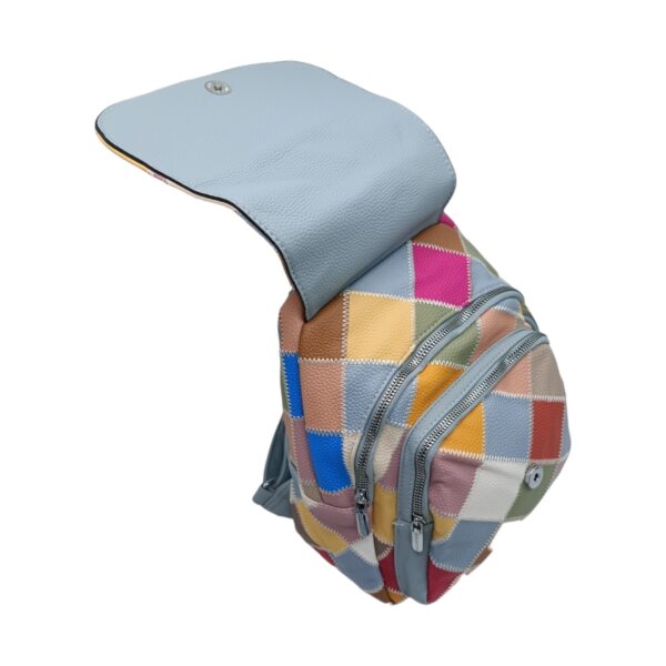 Rucsac damă Silvia Rosa SR-6098 Patchwork, culoare Blue