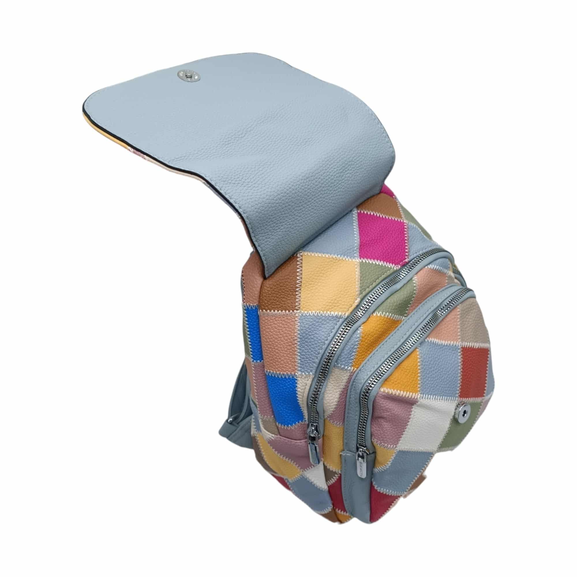 Rucsac damă Silvia Rosa SR-6098 Patchwork, culoare Blue