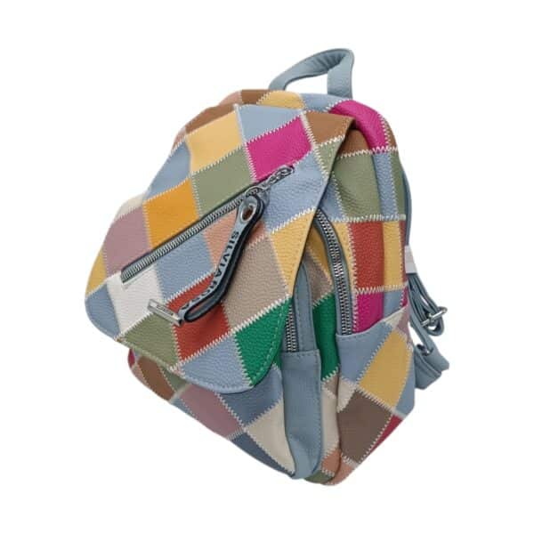 Rucsac damă Silvia Rosa SR-6098 Patchwork, culoare Blue