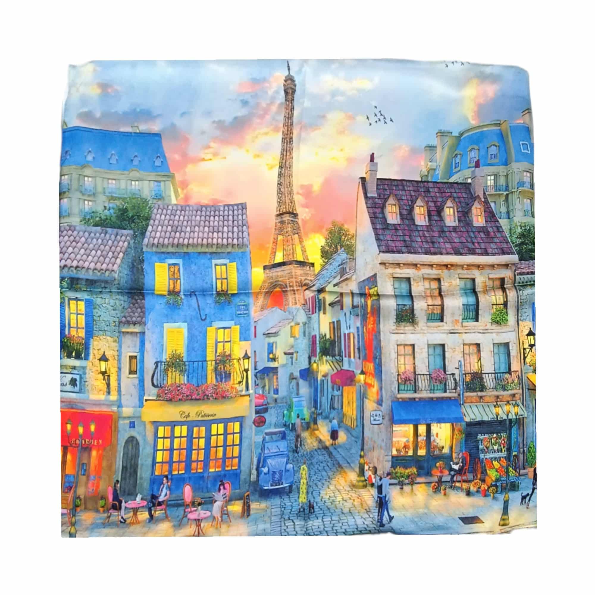 Batic Damă Artistic 70x70 cm- Apus la Paris (2024-4#2)