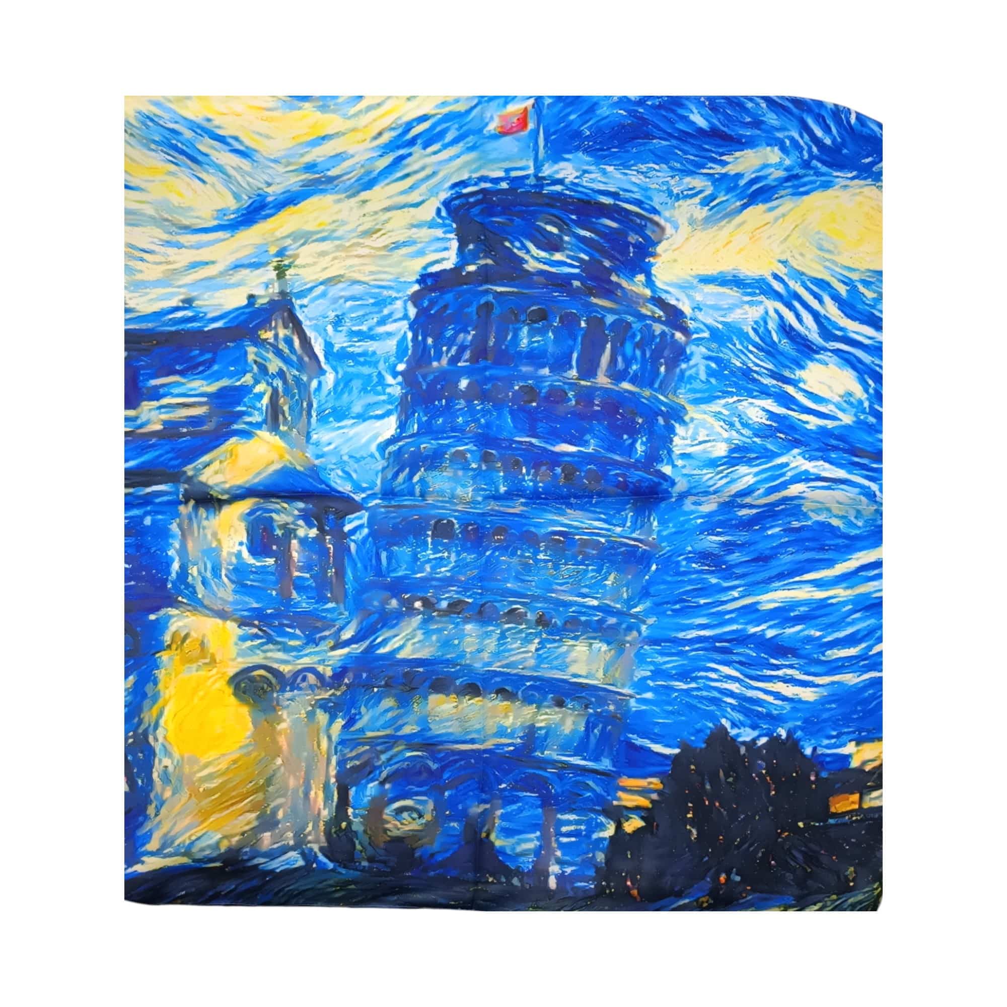 Batic Damă Artistic 70×70 cm – Noaptea înstelată la Pisa (2024-4#5)