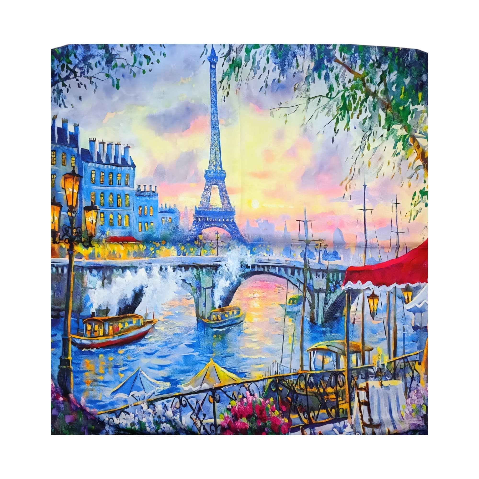 Batic Damă Artistic 70×70 cm – Vedere spre Turnul Eiffel (2024-4#6)
