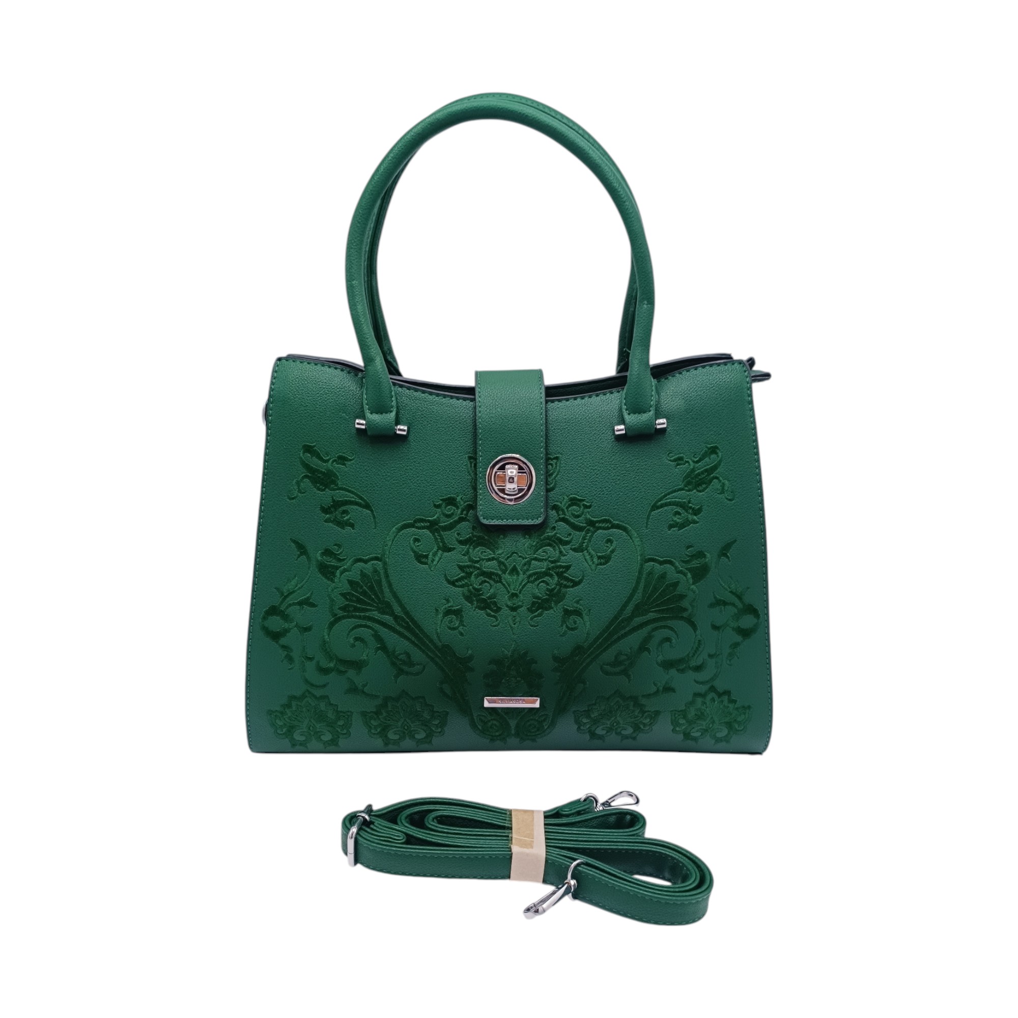 Geanta dama, Silvia Rosa SR25-357J-Verde- (4) Geantă damă elegantă Silvia Rosa SR25-357J, imprimeu brodat, diferite culori