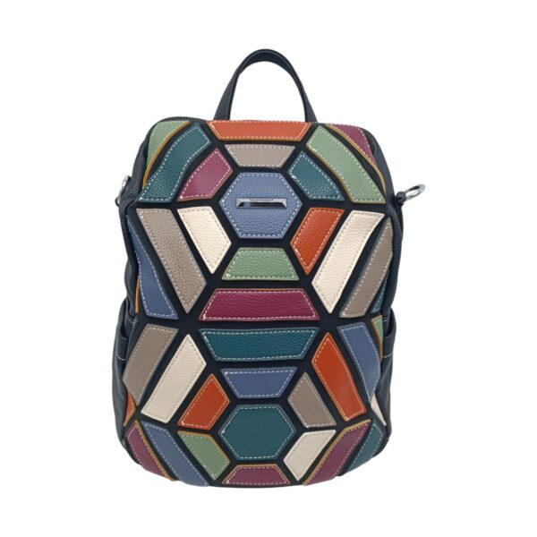 Rucsac damă, multicolor, Silvia Rosa SR25-002H Negru