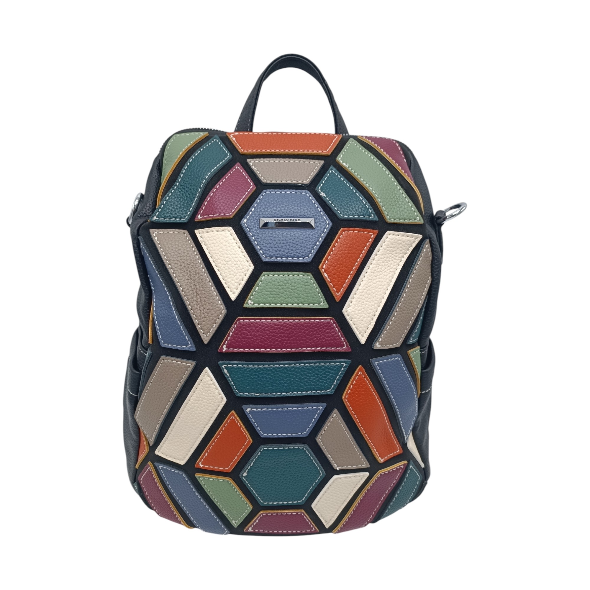 Rucsac damă, multicolor, Silvia Rosa SR25-002H Negru