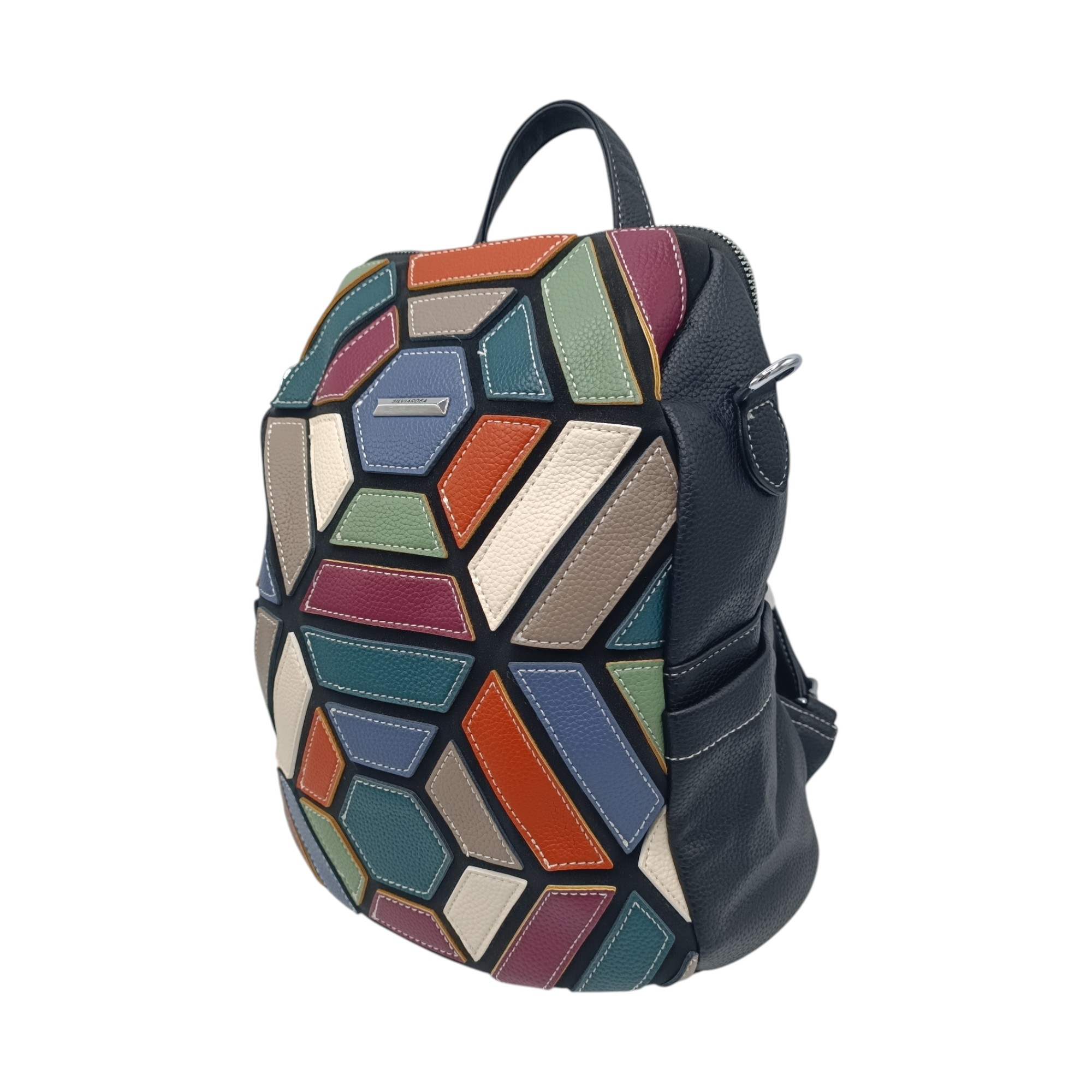 Rucsac damă, multicolor, Silvia Rosa SR25-002H Negru