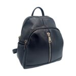 Rucsac damă Selina S100 din piele naturală, Negru clasic