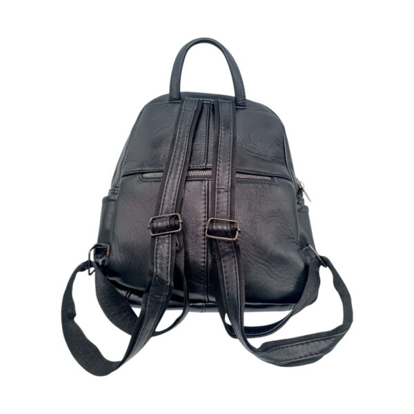 Rucsac damă Selina S100 din piele naturală, Negru clasic