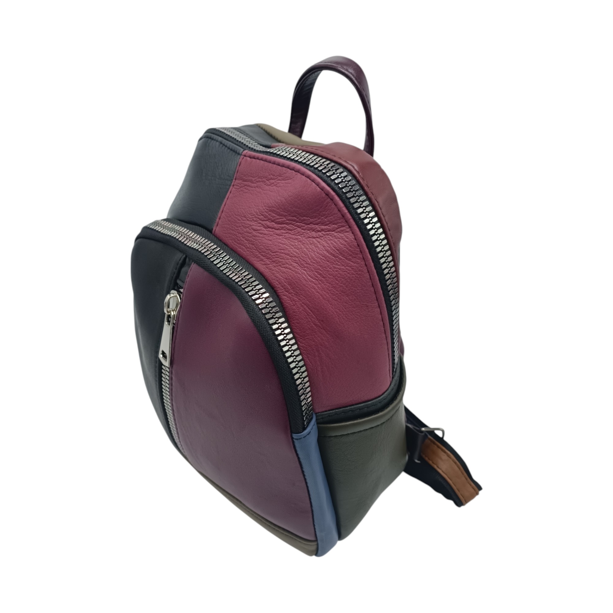 Rucsac damă Multicolor din piele naturală – Selina Unique S100-10