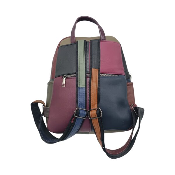 Rucsac damă Multicolor din piele naturală – Selina Unique S100-10