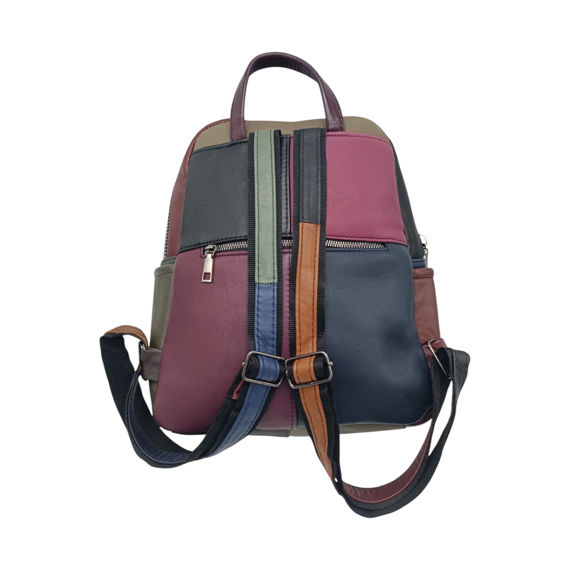 Rucsac damă Multicolor din piele naturală – Selina Unique S100-10