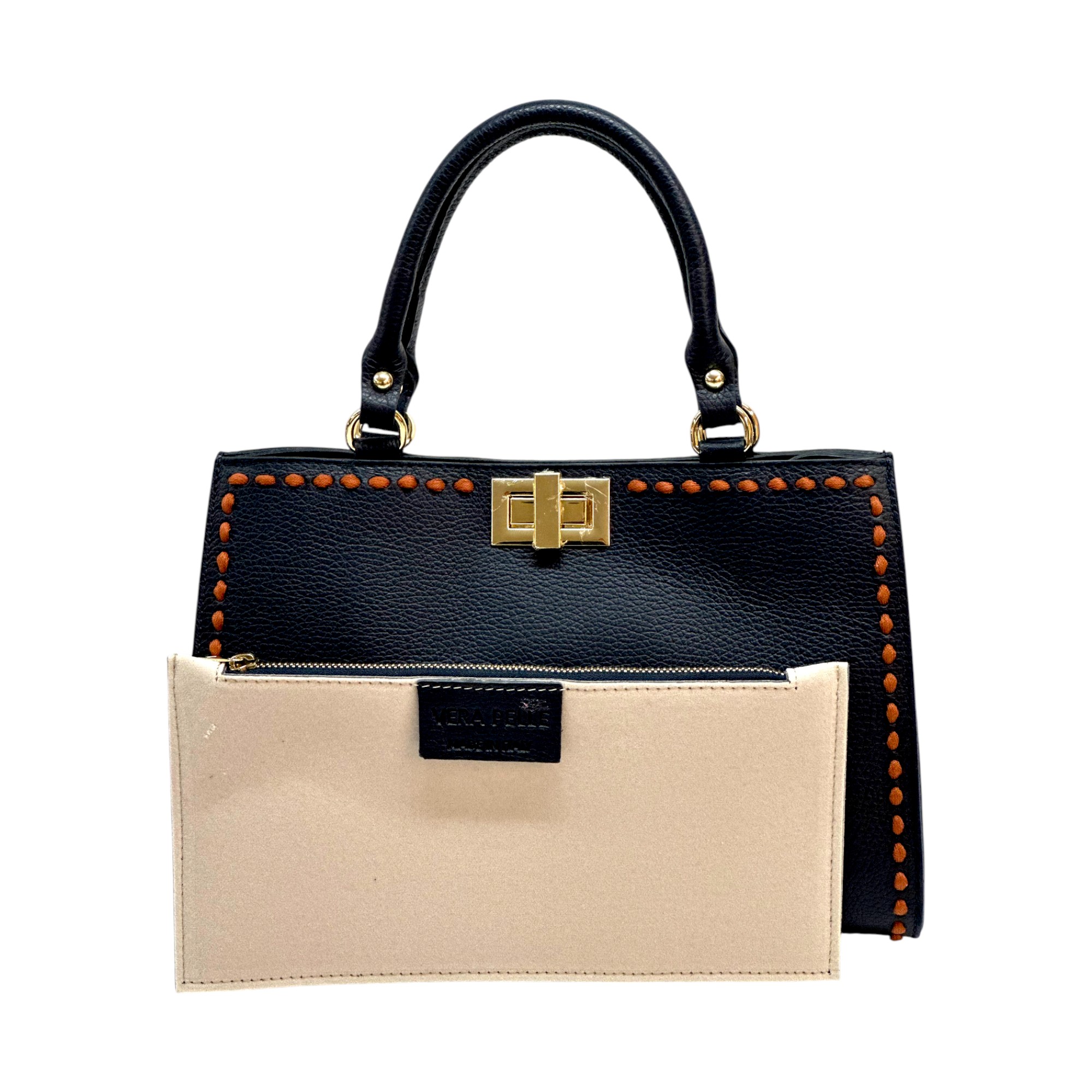 Geantă damă din piele naturală Belle Monique Couture HM510-1Blu Notte- (2) Geantă damă din piele naturală Belle Monique Couture HM510, diferite culori