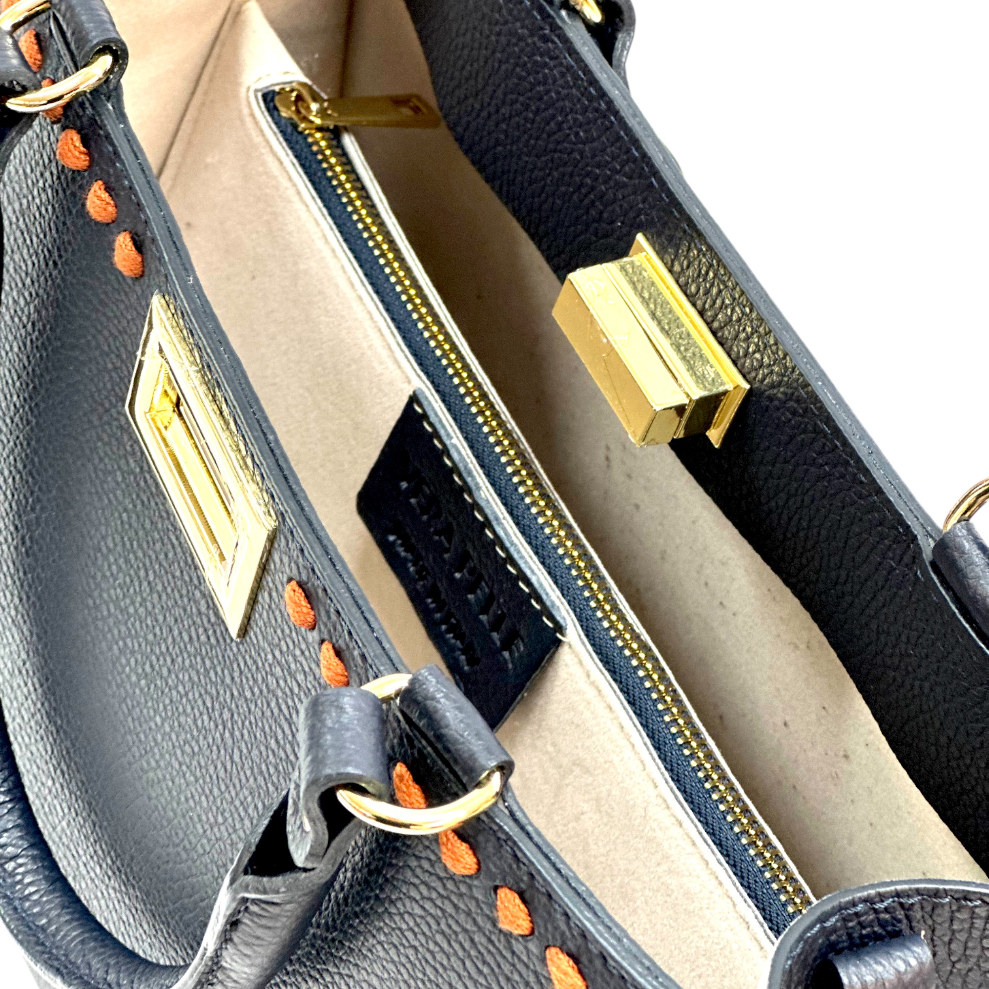 Geantă damă din piele naturală Belle Monique Couture HM510-1Blu Notte- (4) Geantă damă din piele naturală Belle Monique Couture HM510, diferite culori