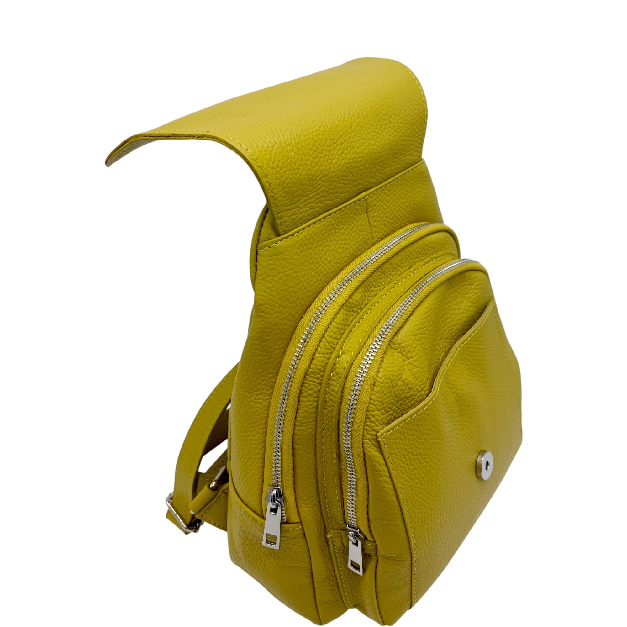 Rucsac din piele naturală Belle Monique Allegra HM890, culoare Lime