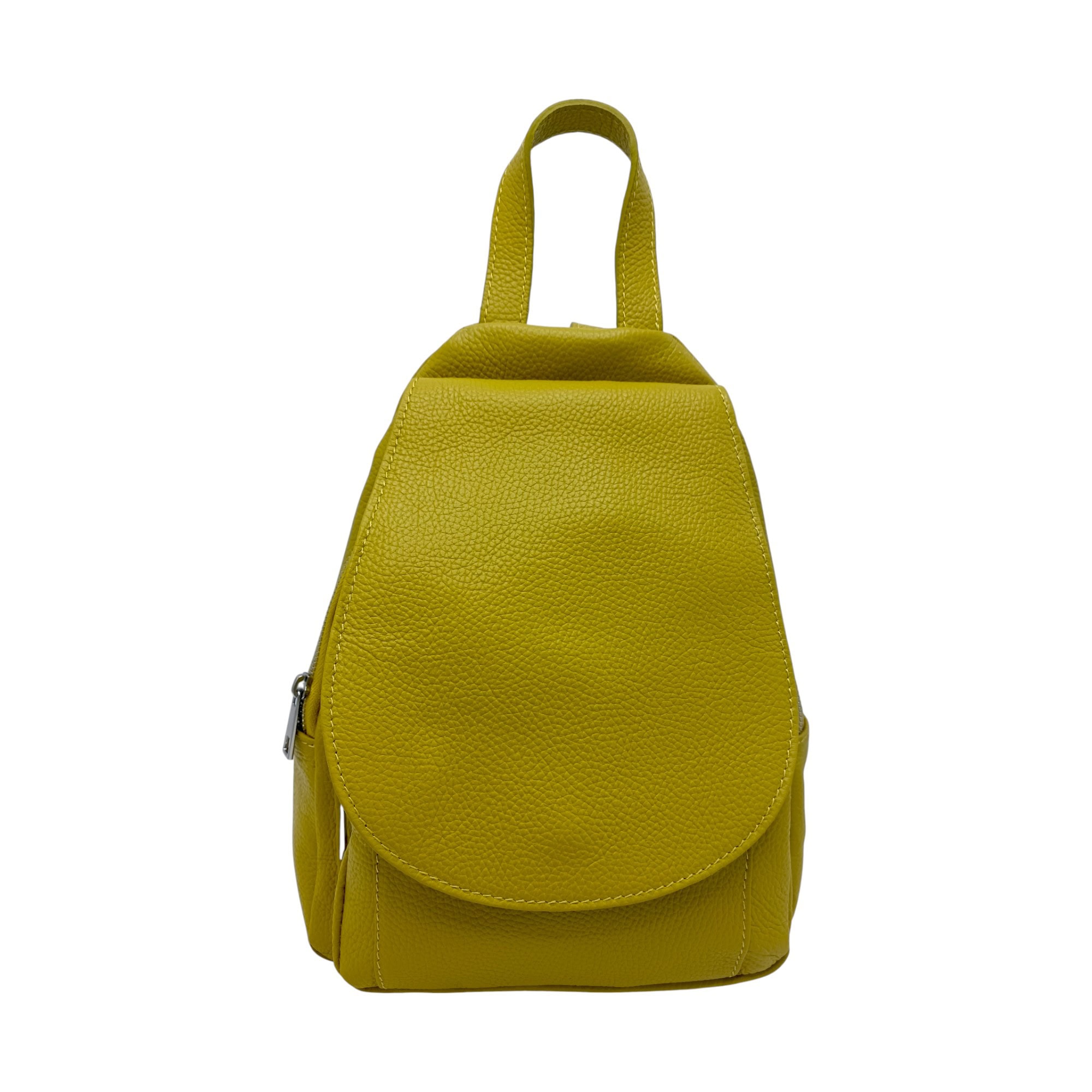 Rucsac din piele naturală Belle Monique Allegra HM890, culoare Lime