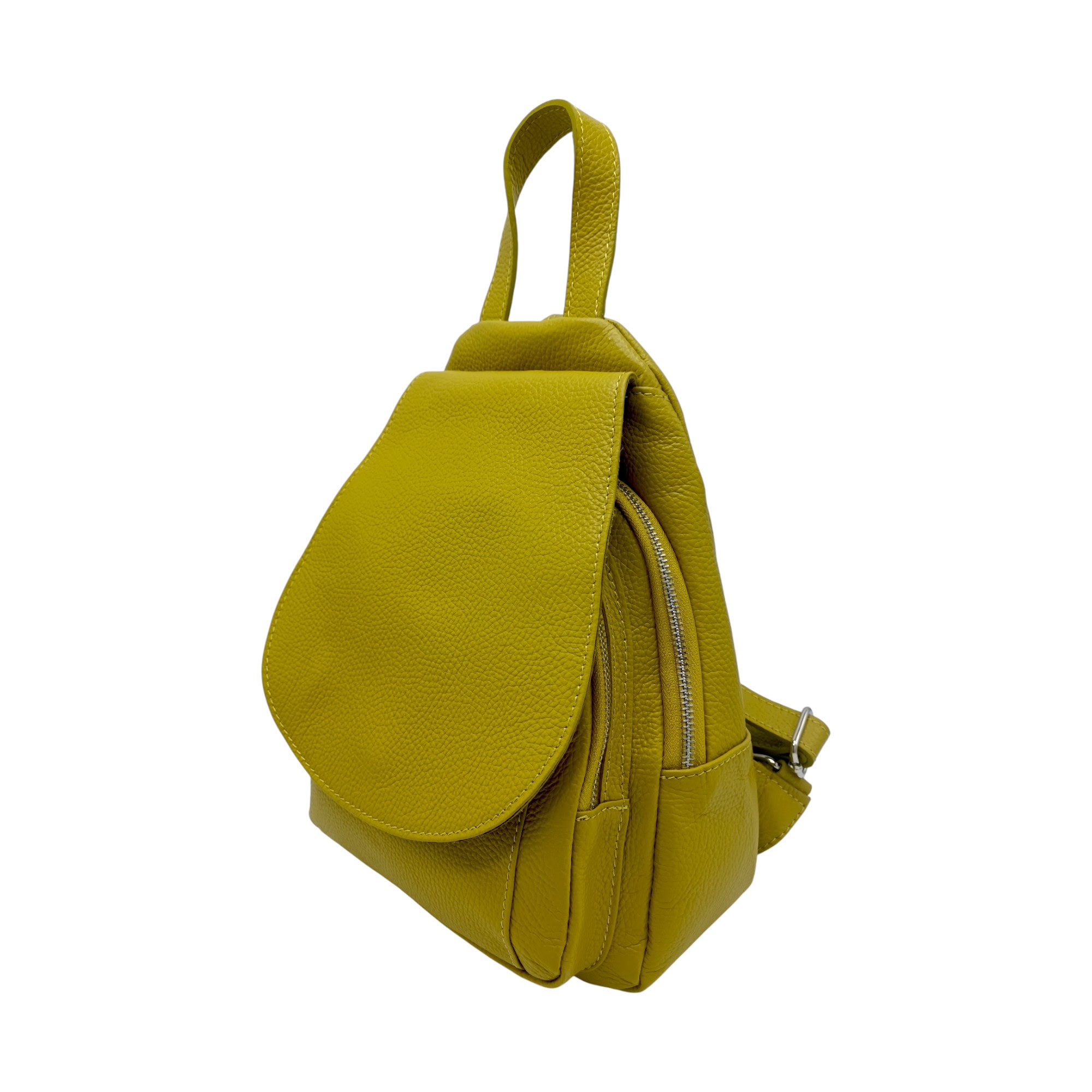 Rucsac din piele naturală Belle Monique Allegra HM890, culoare Lime