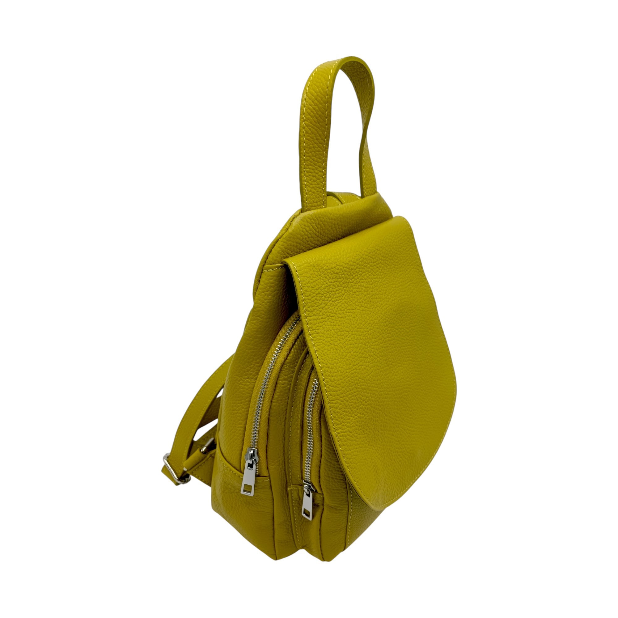 Rucsac din piele naturală Belle Monique Allegra HM890, culoare Lime
