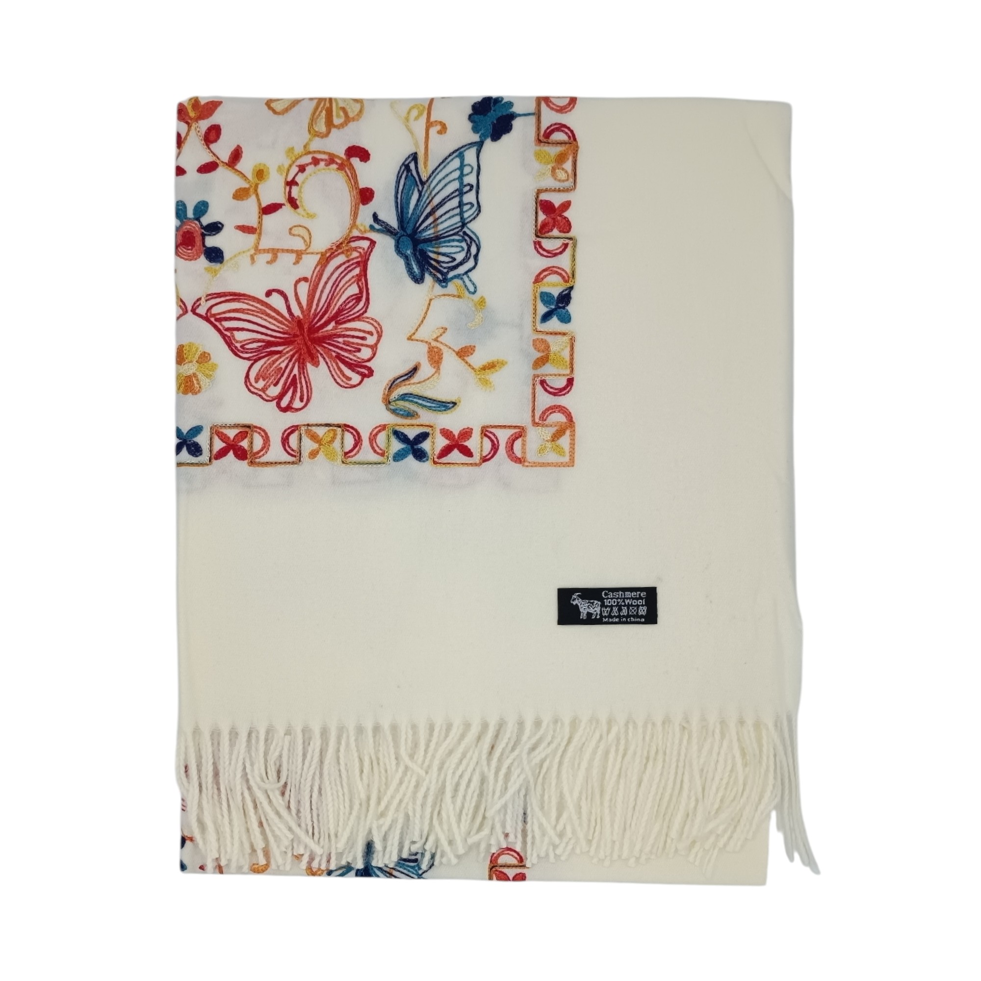 Esarfa Casmir dama, Premium F35-1- (1) Fular Imperial Elegance F35-1, lână 100%-brodat, dimensiuni 80 cm x 180 cm