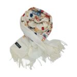 Fular Imperial Elegance F35-1, lână 100%-brodat, dimensiuni 80 cm x 180 cm