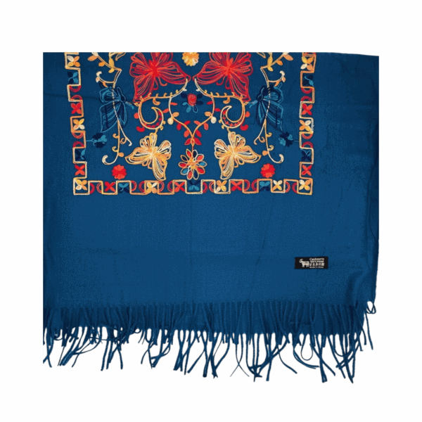 Fular Imperial Elegance F35-2, lână 100%-brodat, dimensiuni 80 cm x 180 cm