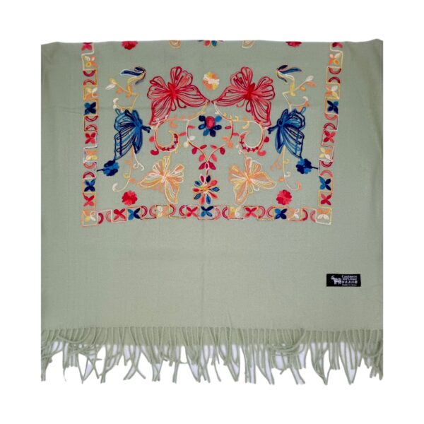 Fular Imperial Elegance F35-3, lână 100%-brodat, dimensiuni 80 cm x 180 cm