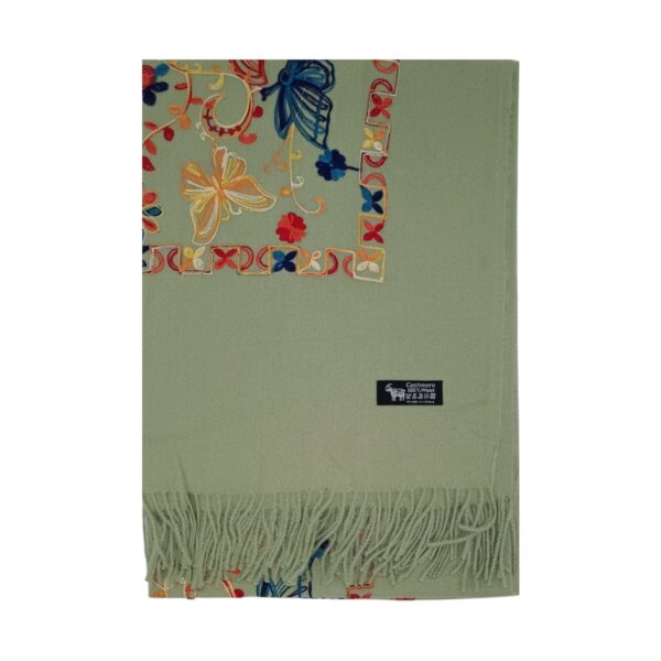 Fular Imperial Elegance F35-3, lână 100%-brodat, dimensiuni 80 cm x 180 cm