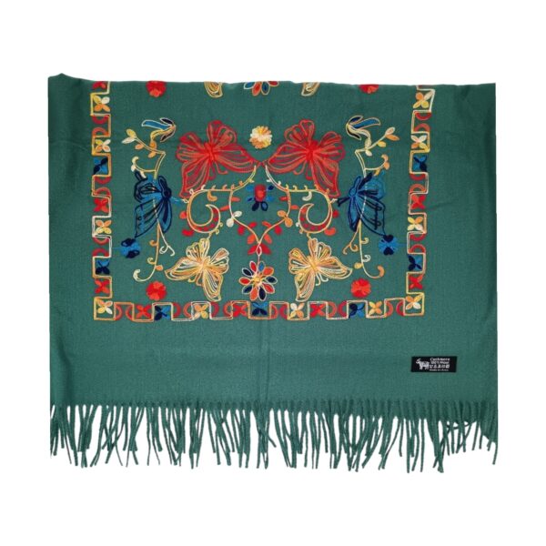 Fular Imperial Elegance F35-4, lână 100%-brodat, dimensiuni 80 cm x 180 cm