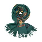 Fular Imperial Elegance F35-4, lână 100%-brodat, dimensiuni 80 cm x 180 cm