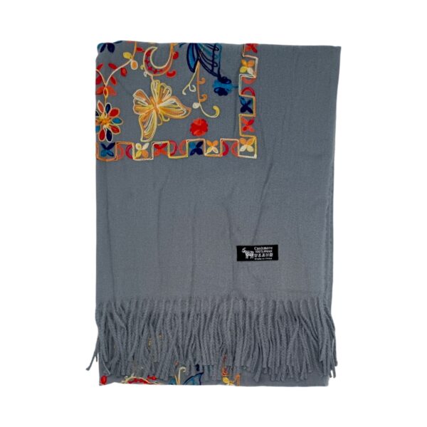 Fular Imperial Elegance F35-6, lână 100%-brodat, dimensiuni 80 cm x 180 cm