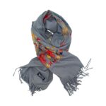 Fular Imperial Elegance F35-6, lână 100%-brodat, dimensiuni 80 cm x 180 cm