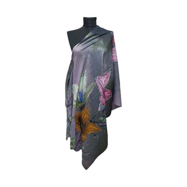 Eșarfă Damă Shine Flora – DW11-10, Șal Elegant, dimensiune 70×180 cm