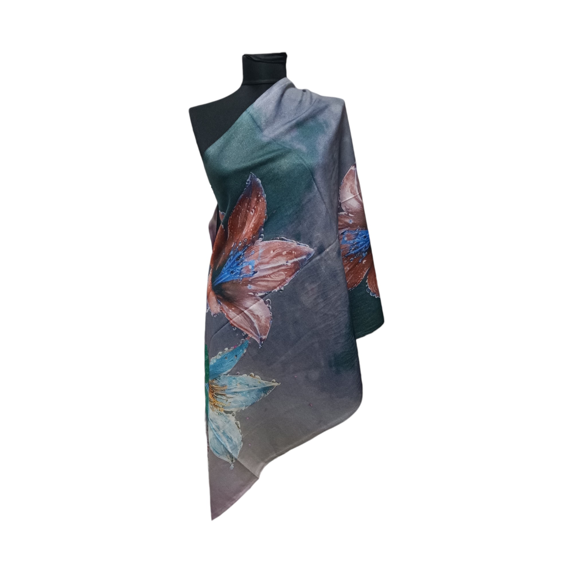 Eșarfă Damă Shine Flora – DW11-3, Șal Elegant, dimensiune 70×180 cm