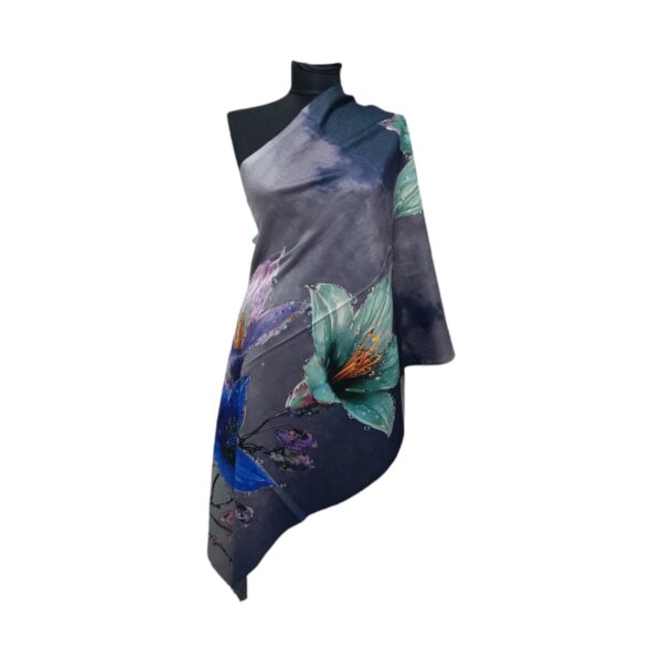 Eșarfă Damă Shine Flora – DW11-9, Șal Elegant, dimensiune 70×180 cm